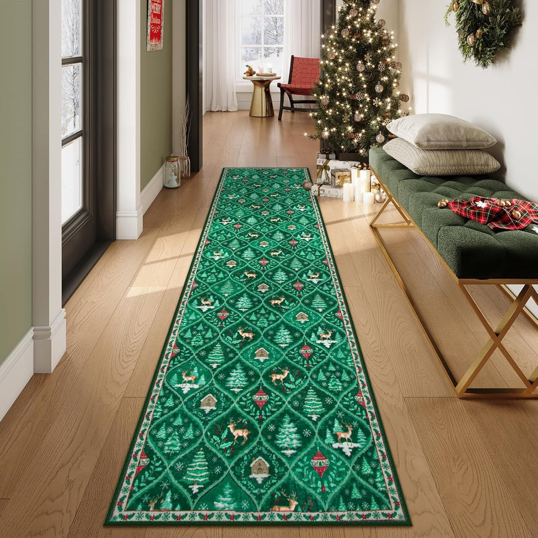 Festive Holiday Scene Area Rug
