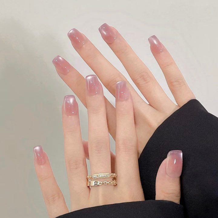 Artistic Press-On Nail Set with Bow and Gemstone Detail Kalsten