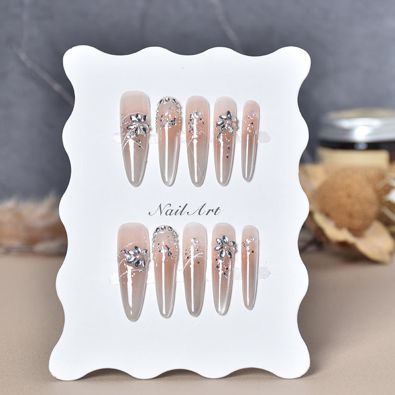 Elegant Stiletto Press-On Nail Extensions with Rhinestones Kalsten