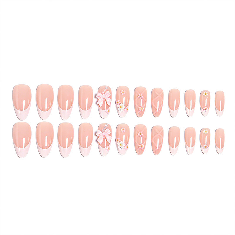 Artful Nail Tips with Ribbons and Floral Decorations Kalsten