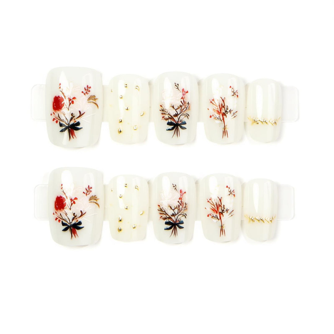 Floral Decorative Press-On Nail Art Set Kalsten