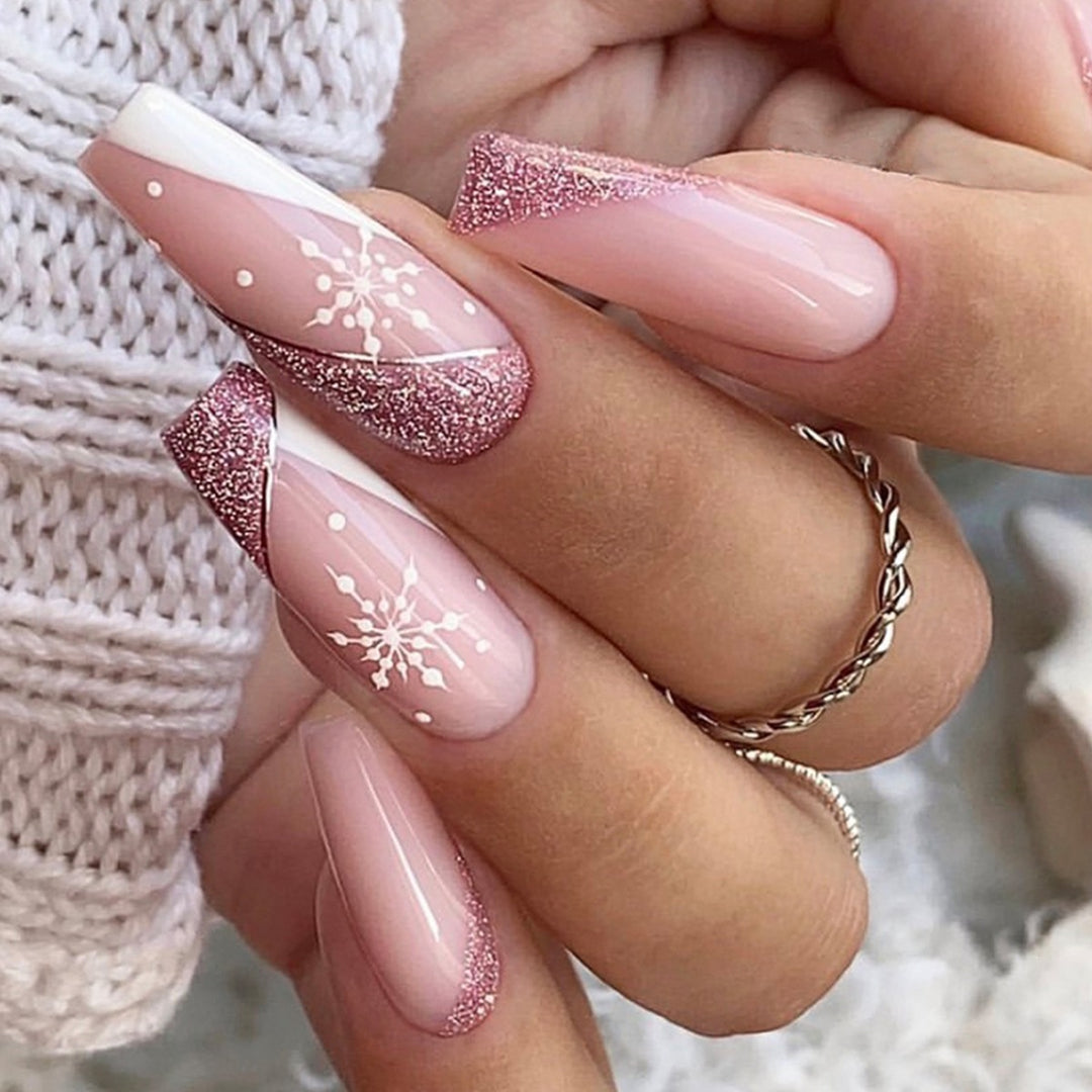 Elegant artificial nail set with bright green French tips Kalsten