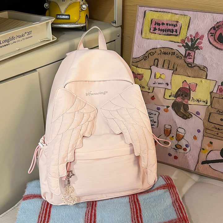 Cute Wing-Embellished Casual Backpack Kalsten