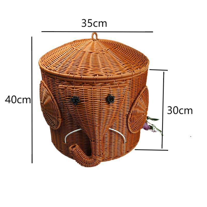 Elephant-Shaped Woven Storage Basket Kalsten