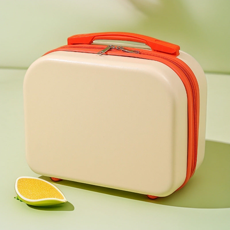 hard-shell travel vanity case with molded handle and double-zip closure Kalsten