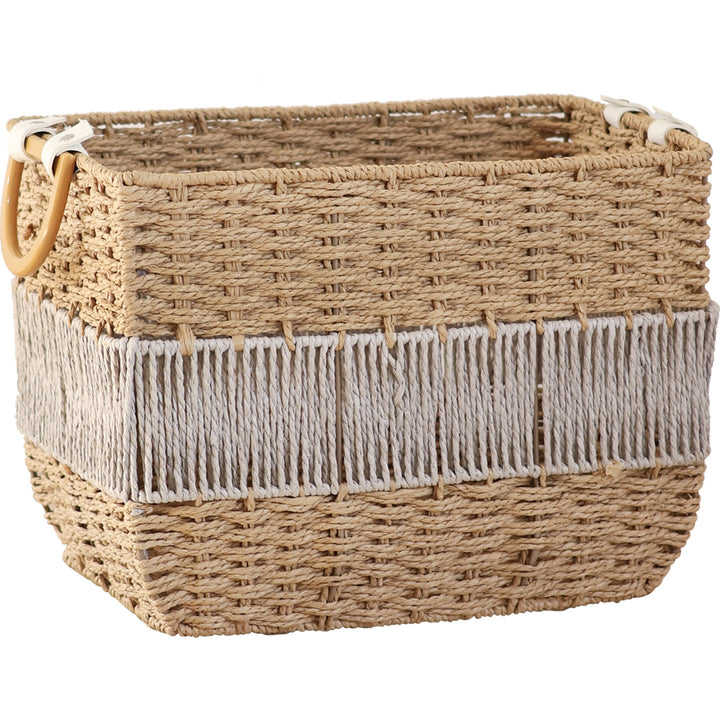 Handmade storage basket with fringes Kalsten