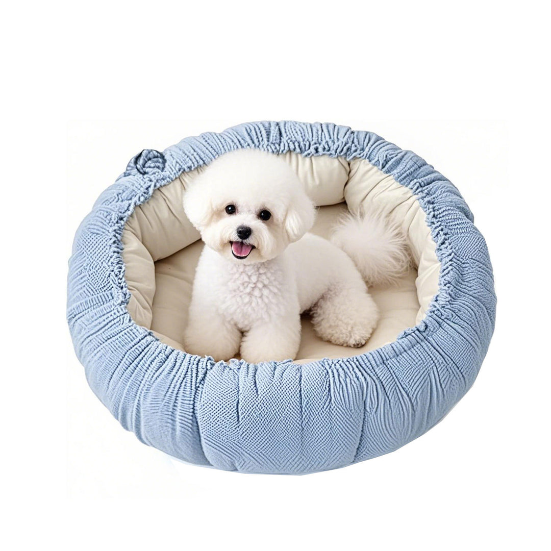 Cozy Round Pumpkin-Shaped Dog Bed