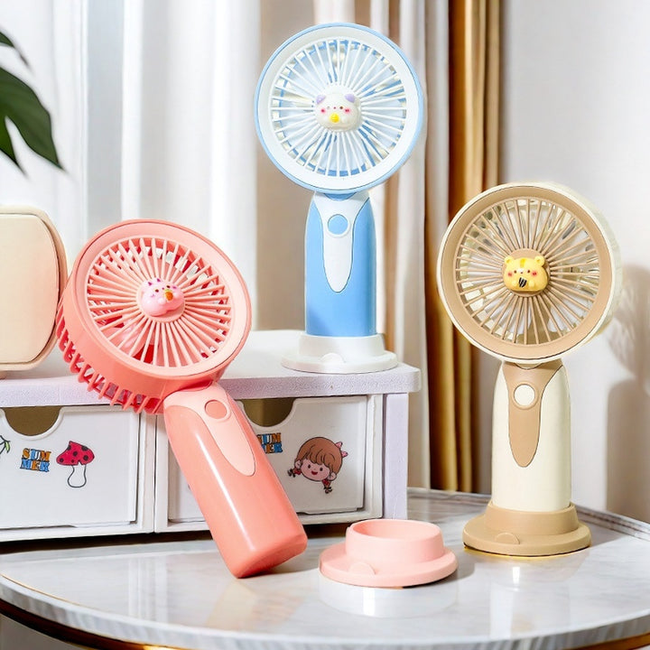 Women's Compact Hand Fan with Ergonomic Design and USB Charging Function Kalsten
