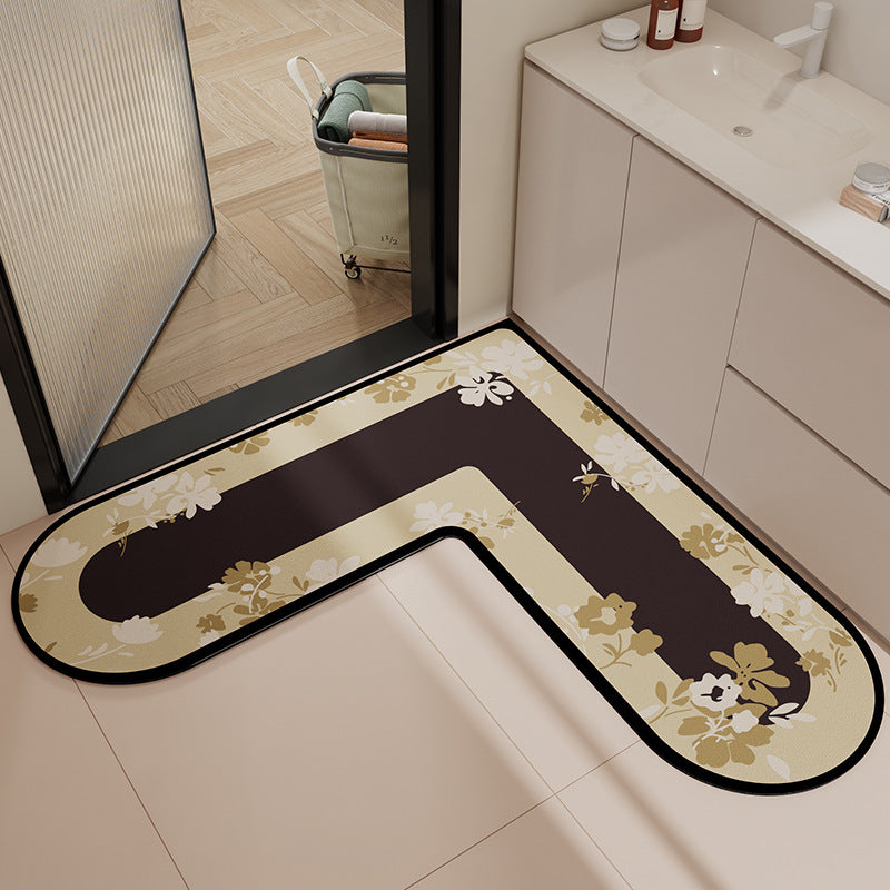 L-Shaped Non-Slip Bathroom Mat Kalsten