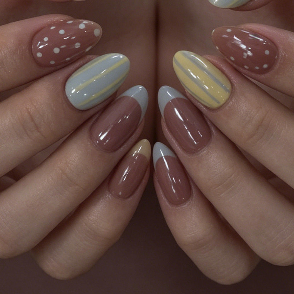Artistic Press-On Nail Tips with Unique Patterns Kalsten