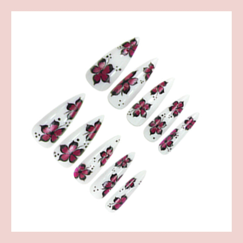Artificial nail set with creative floral designs Kalsten