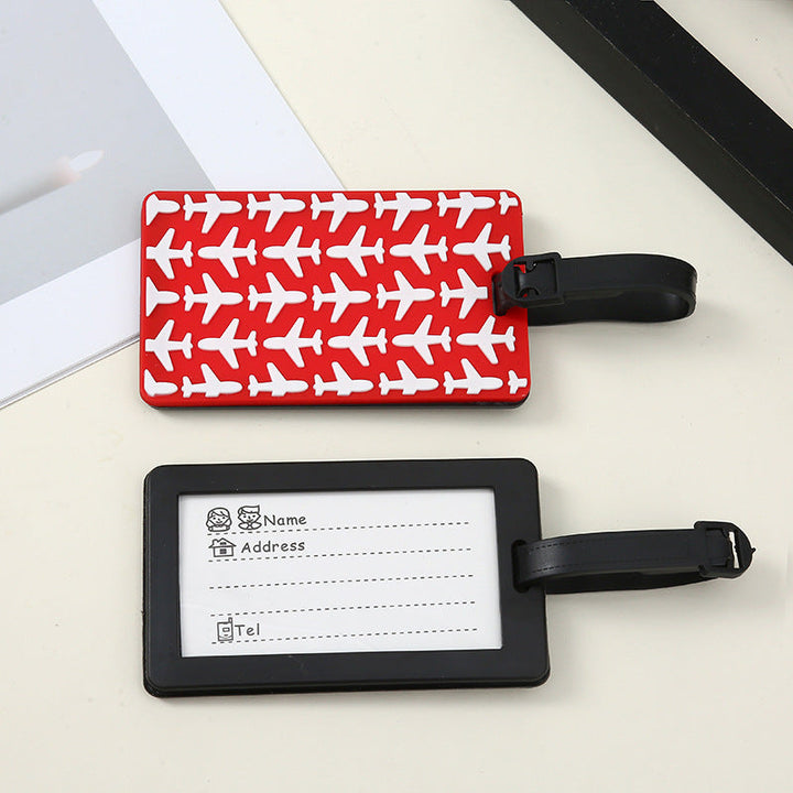 silicone travel luggage tag world map airplane design with adjustable strap Kalsten