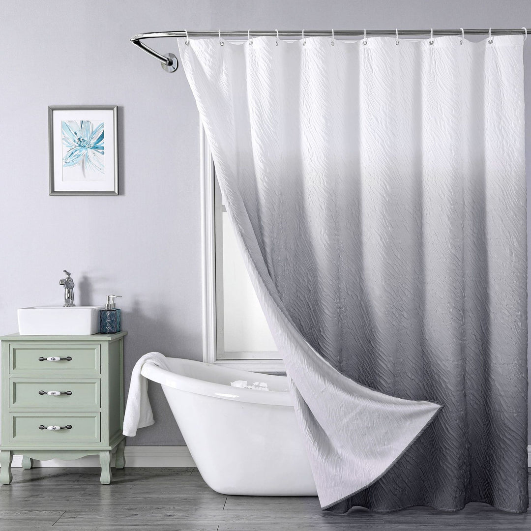 Textured Leaf Pattern Shower Curtain Kalsten