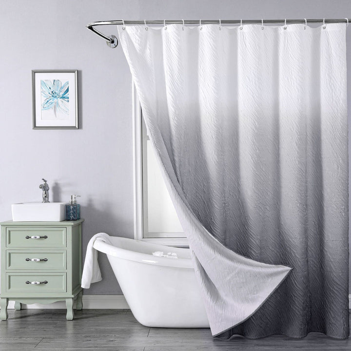 Textured Leaf Pattern Shower Curtain Kalsten