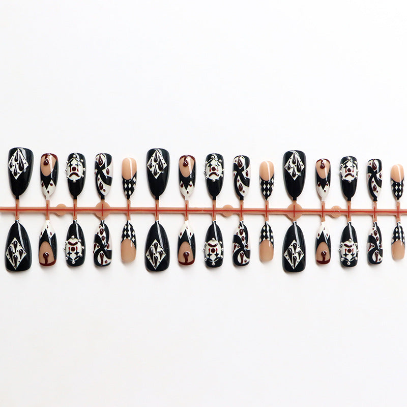 Artistic Press-On Nail Art Set with Intricate Patterns Kalsten
