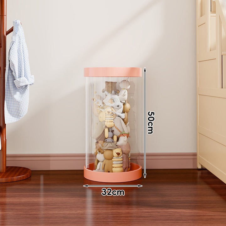 Vertical Transparent Plush Toy Storage Cylinder Organizer