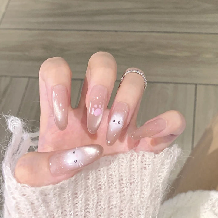 Whimsical Cat-Themed Press-On Nail Set Kalsten