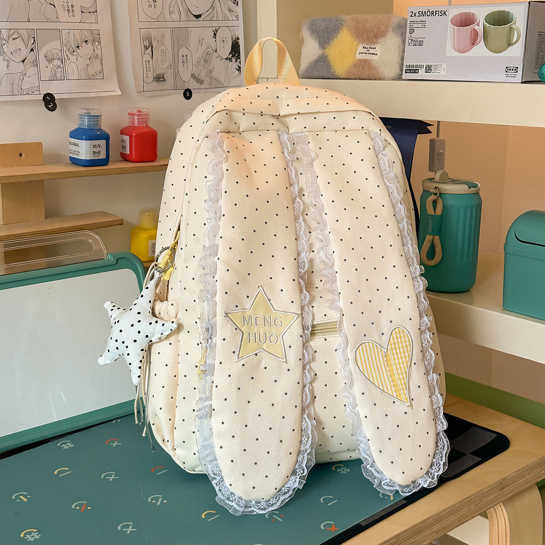 Cute Bunny-Ear Design Embellished Backpack Kalsten
