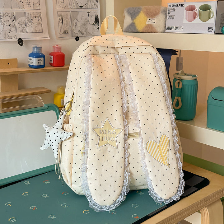 Cute Bunny-Ear Design Embellished Backpack Kalsten
