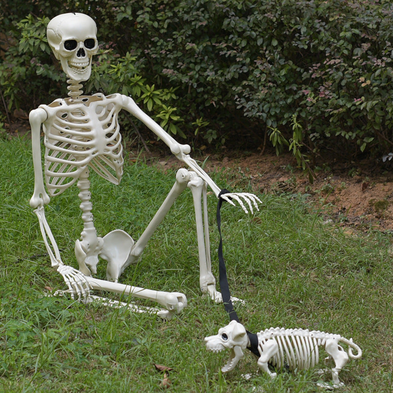 Decorative Skeleton Dog and Human Figurine Set Kalsten