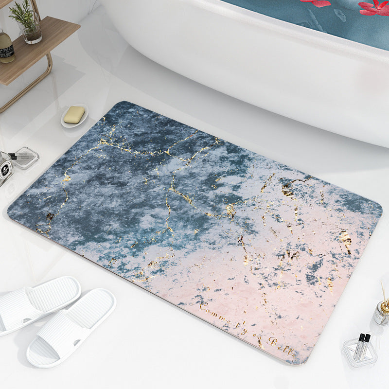 Luxurious Marble Print Bath Mat