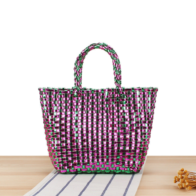 Handbag Made of Woven Natural Material with Elegant Accents Kalsten