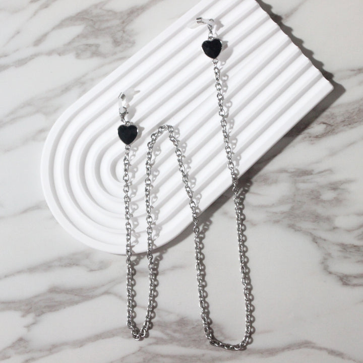 Fashionable glasses holder chain with heart pendants Kalsten