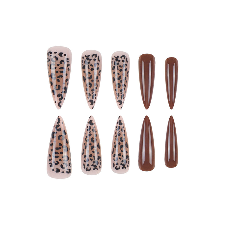 Artistic Leopard Print Stiletto Press-On Nails Kalsten