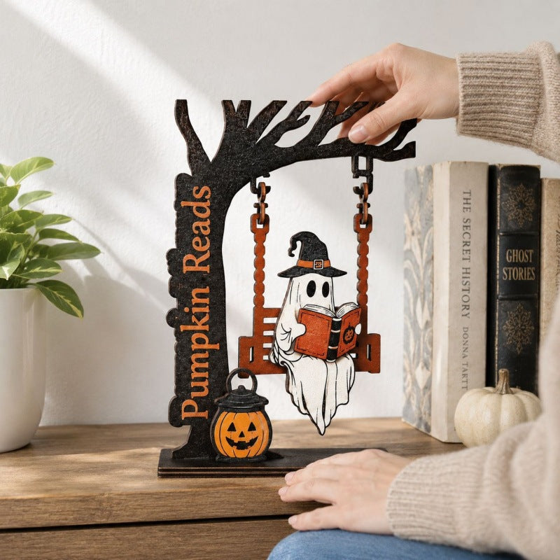 Whimsical Halloween Ghost and Cat Decoration Kalsten