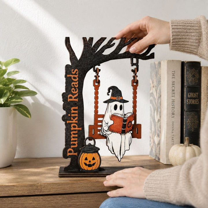 Whimsical Halloween Ghost and Cat Decoration Kalsten