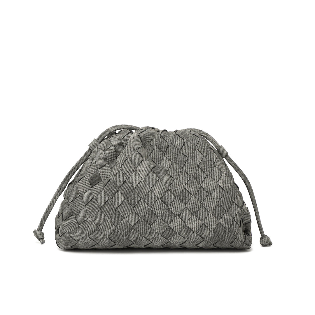 Elegant Woven Leather Bucket Bag Kalsten