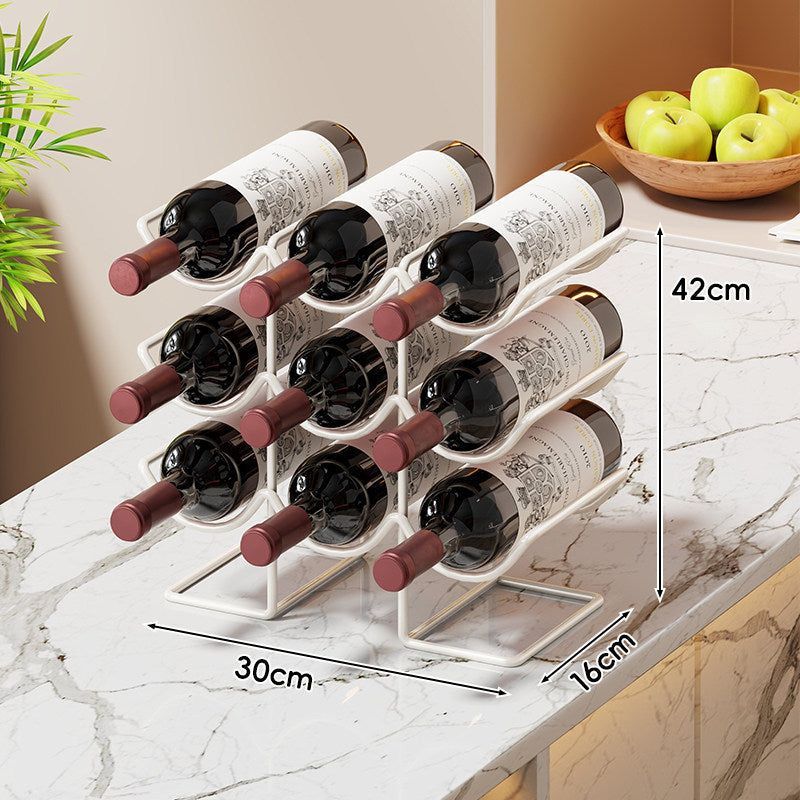 Compact Countertop Stacking Metal Wine Bottle Rack