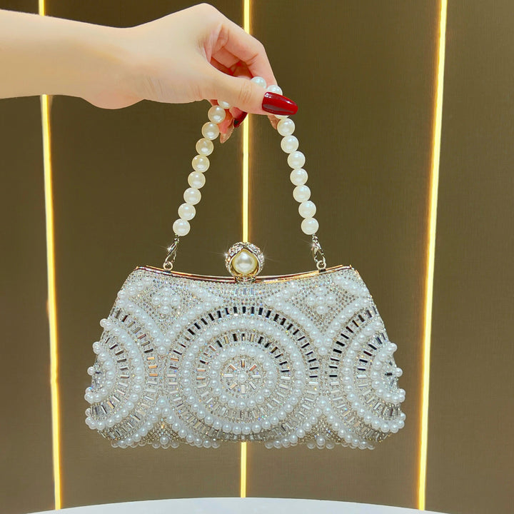 Decorative Pearl and Crystal Evening Purse