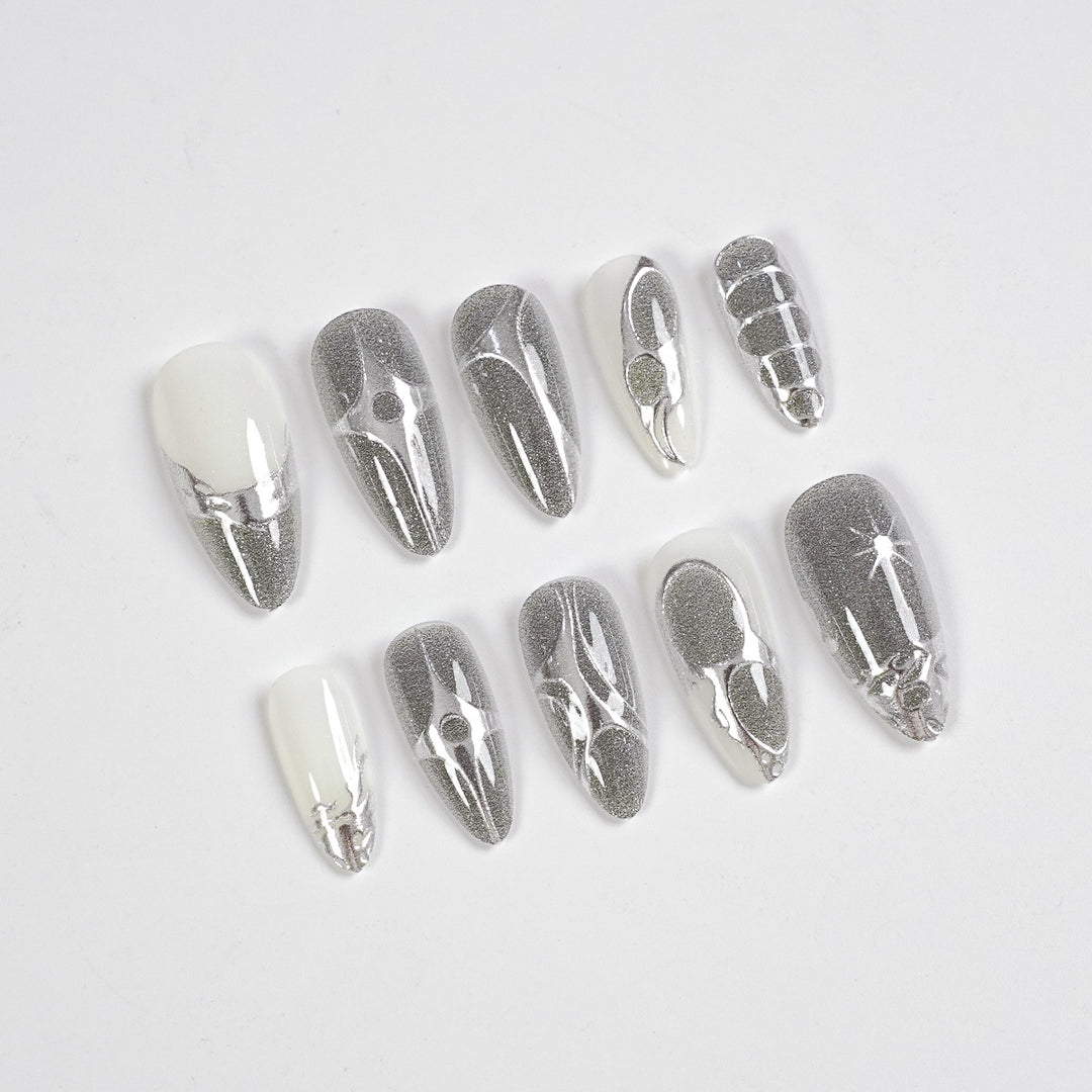Complete Press-On Nail Art Kit with Gel and Tools