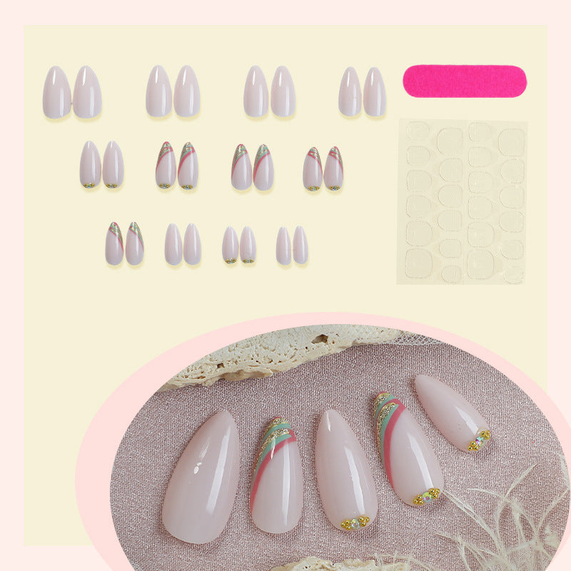 Elegant Press-On Nail Set with Floral Design Kalsten