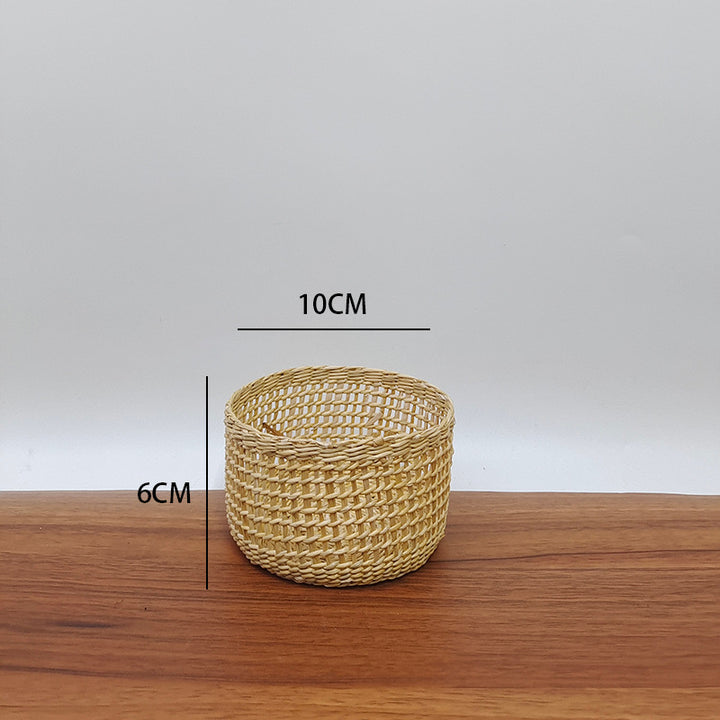 Handmade Natural Fiber Decorative Basket Kalsten