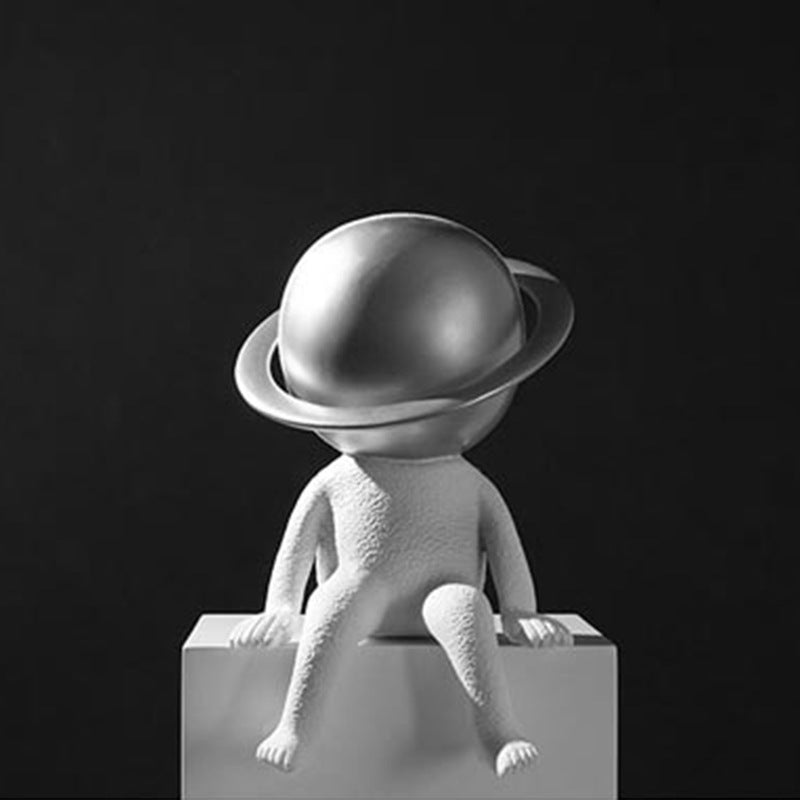 Whimsical Space-Themed Decorative Figurine