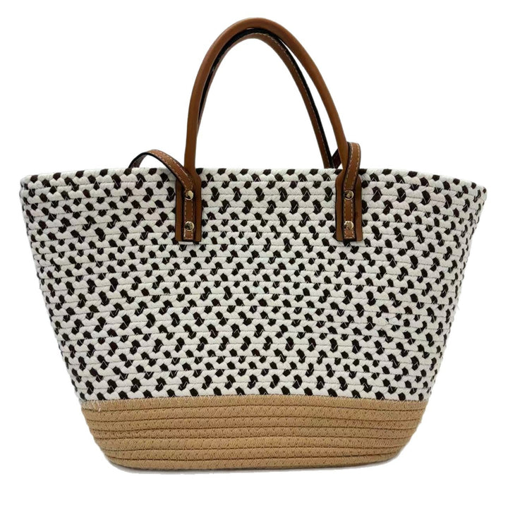 Large beach bag with faux leather handles Kalsten