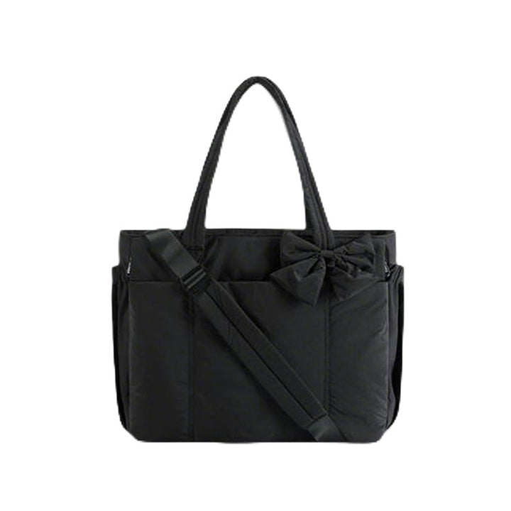 Multifunctional tote bag with detachable shoulder straps and decorative bow Kalsten