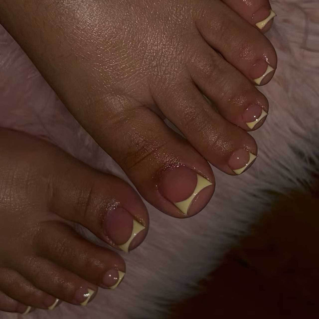 Elegant French Tip Toe Nail Art