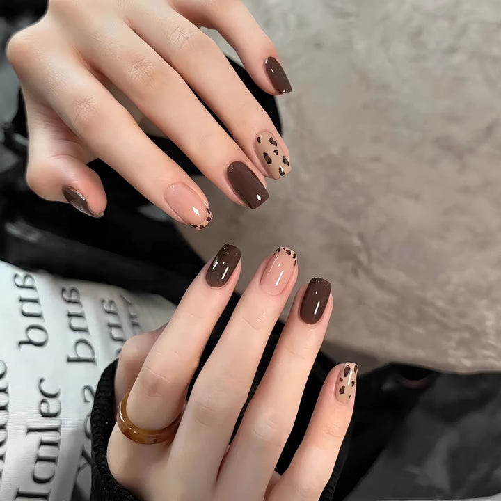 Artistic Leopard Print Press-On Nail Set