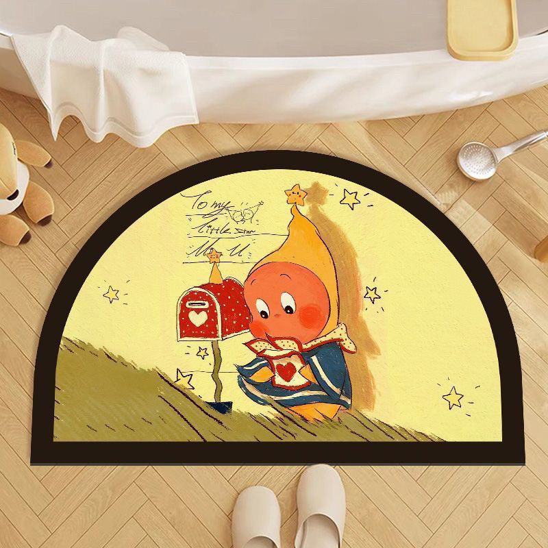 Playful Cartoon Character Bath Mat