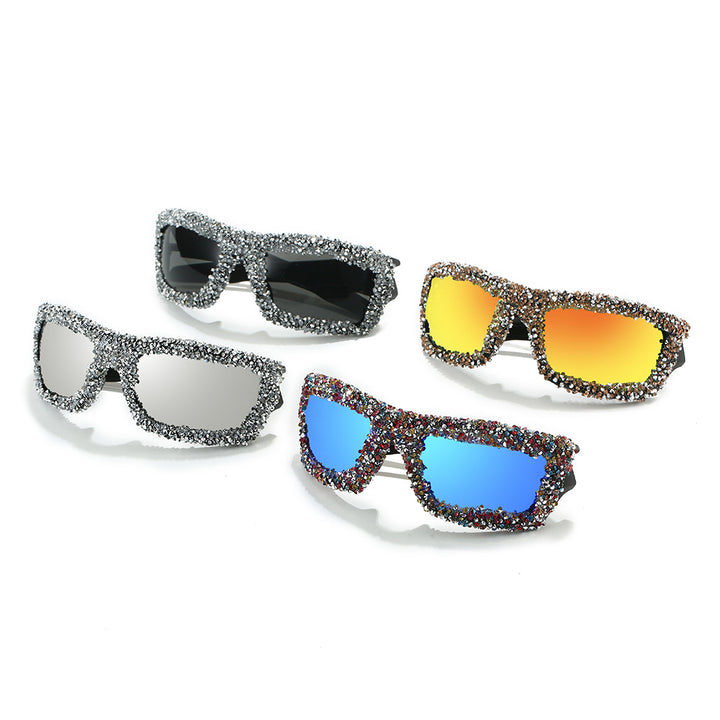 Women's sporty sunglasses with sparkling rhinestone frame Kalsten
