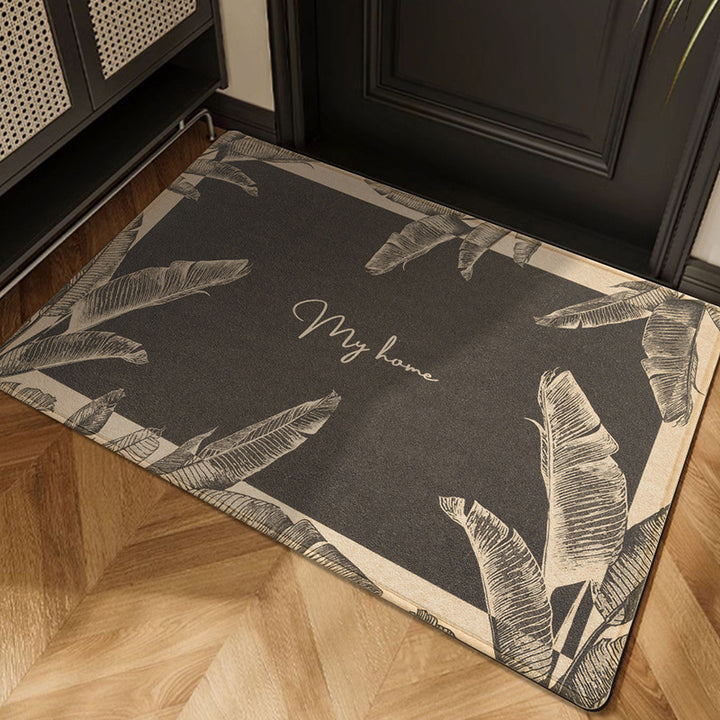Decorative Floral Print Door Mat