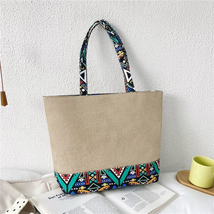 Geometric Patterned Beach Tote