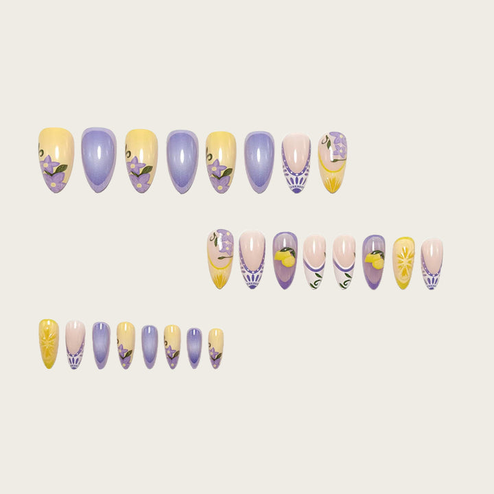 Artificial Nail Set with Floral Designs Kalsten