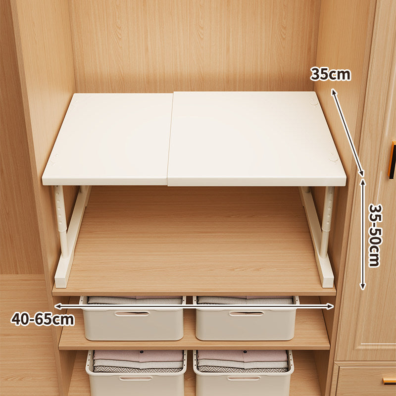 Adjustable Telescopic Closet Shelf Riser with Foldable Top