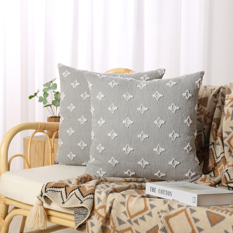Bohemian Embroidered Square and Lumbar Throw Pillow Cover Set