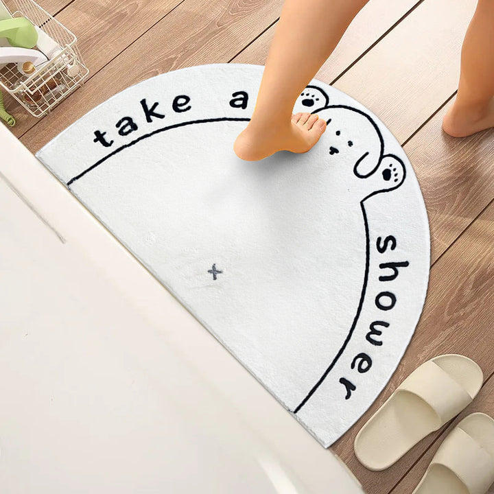 Artistic Shower-Themed Bath Mat
