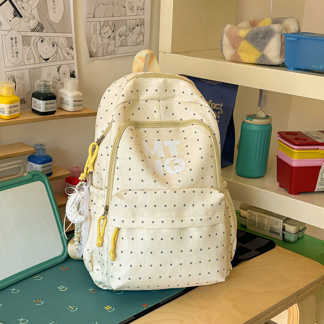 Stylish Polka Dot Printed Backpack Kalsten